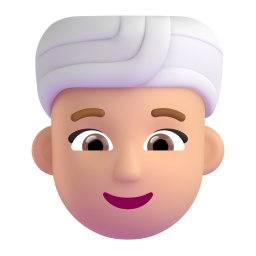 woman wearing turban: medium-light skin tone — Fluent 3D